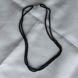 Vintage Double Beaded Onyx Necklace